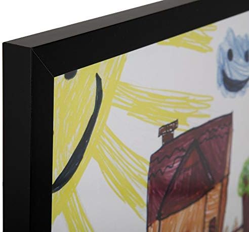 מסגרת אמנות לילדים ראס-מסגרת רחבה בסגנון קופסא בניית קצה נייר נשלף אקריליק חלונית קרטון גיבוי עם ווים - [שחור-9